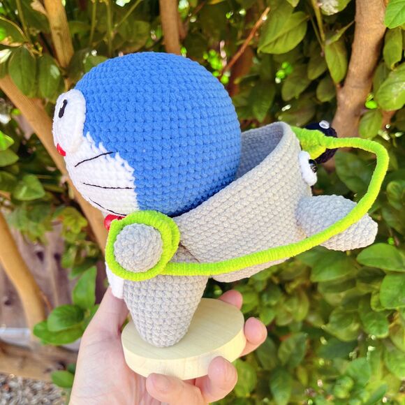 Doraemon Crochet Doll in Totoro Costume – Handmade Cute Anime Gift - Picture 6 of 9